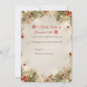 Cosy Christmas Cottage RSVP Card – Watercolor Wint