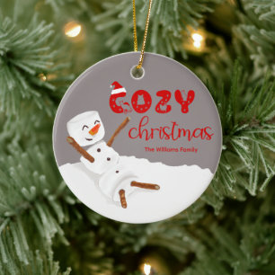 Cosy Christmas Cute Snowman Ornament