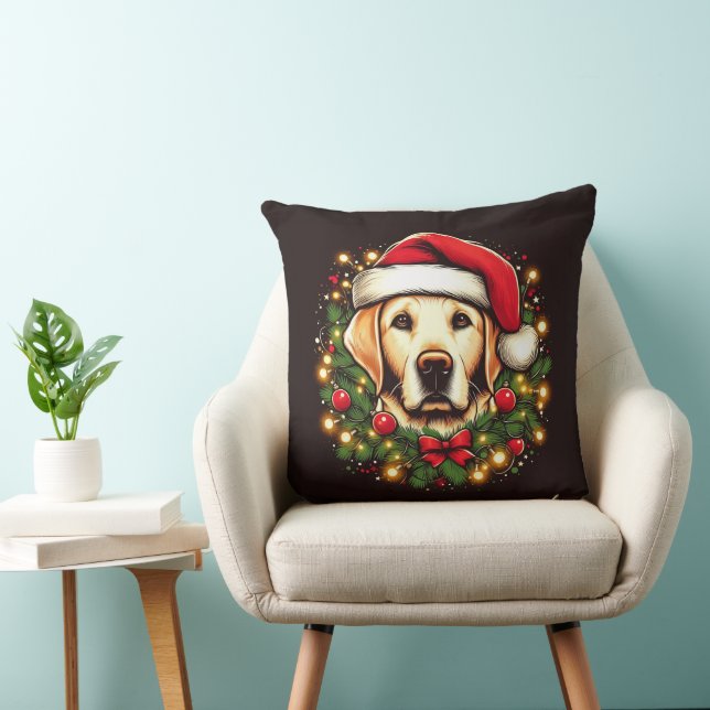 Cosy Christmas DecorLabrador Retriever Dog Xmas Cushion (Chair)