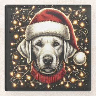 Cosy Christmas DecorLabrador Retriever Dog Xmas Glass Coaster