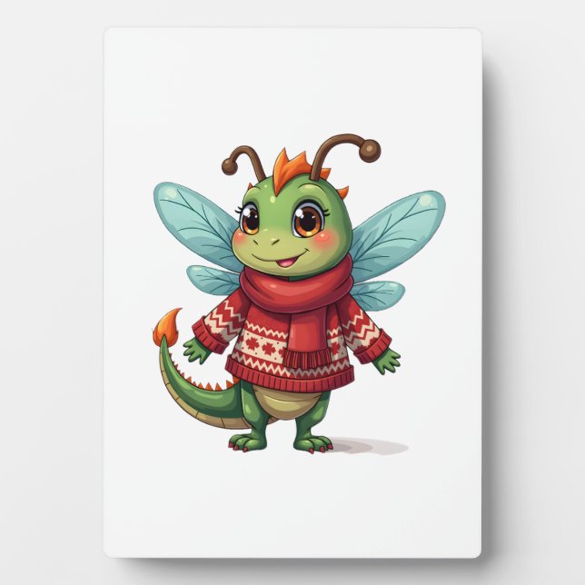 Cosy Christmas Dragonfly Plaque (Front)