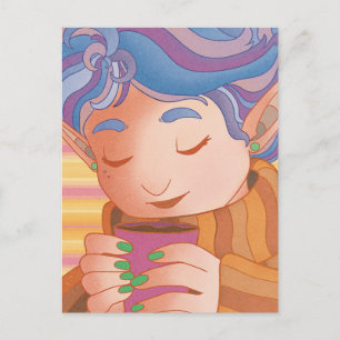 Cosy Christmas Elf Postcard