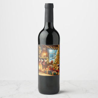 Cosy Christmas Eve Wine Label