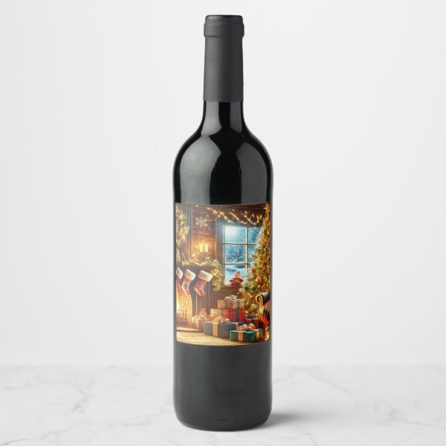 Cosy Christmas Eve Wine Label (Front)