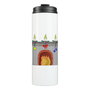 Cosy Christmas Fireplace Thermal Tumbler