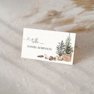 Cosy Christmas Folded Place Card