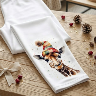 Cosy Christmas Giraffe, custom Capri Leggings