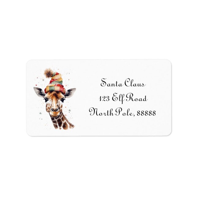 Cosy Christmas Giraffe, custom Label (Front)