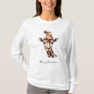 Cosy Christmas Giraffe, custom T-Shirt
