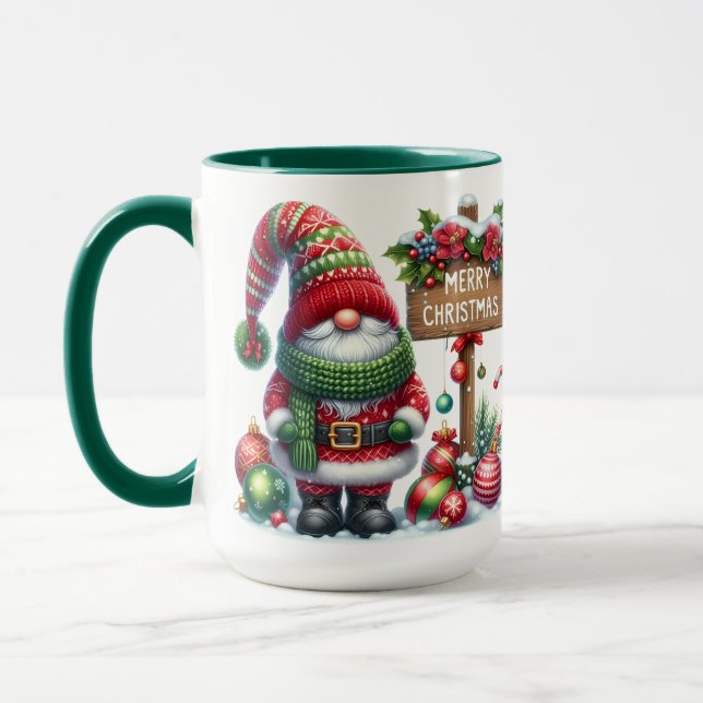 Cosy Christmas Gnome Art – Festive Holiday Mug (Left)