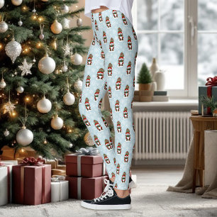Cosy Christmas Gnome Red Green Winter Cute Leggings