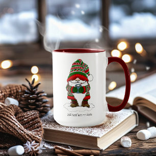 Cosy Christmas Gnome Red Green Winter Cute Mug