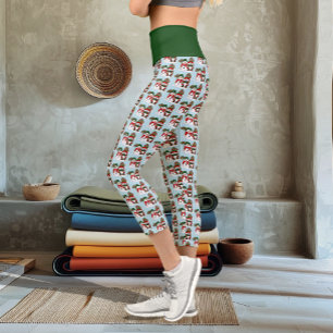 Cosy Christmas Gnome Snowman Winter Holiday Cute Capri Leggings