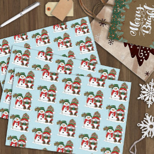 Cosy Christmas Gnome Snowman Winter Holiday Cute Tissue Paper