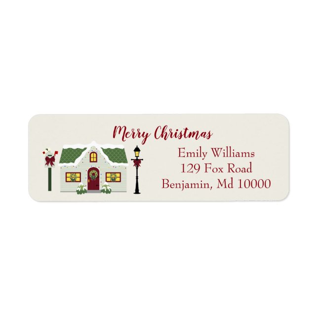 Cosy Christmas Greetings Return Address Label (Front)