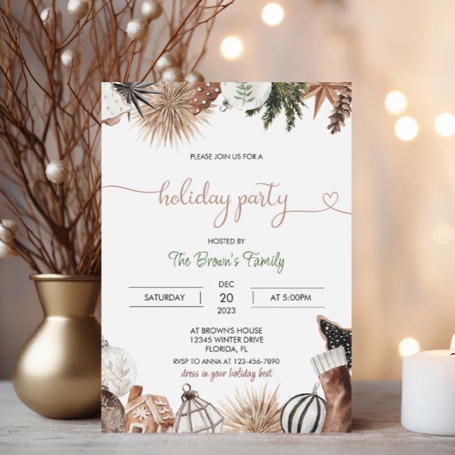 Cosy Christmas Holiday Party Invitation (Creator Uploaded)