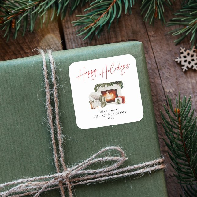 Cosy Christmas Holiday  Square Sticker (Creator Uploaded)