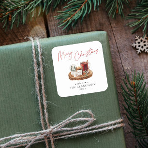 Cosy Christmas Holiday Square Sticker