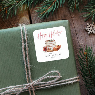 Cosy Christmas Holiday Square Sticker