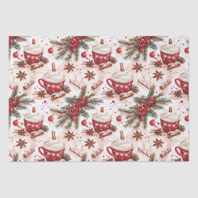 Cosy Christmas Hot Cocoa Tissue Paper (Front)
