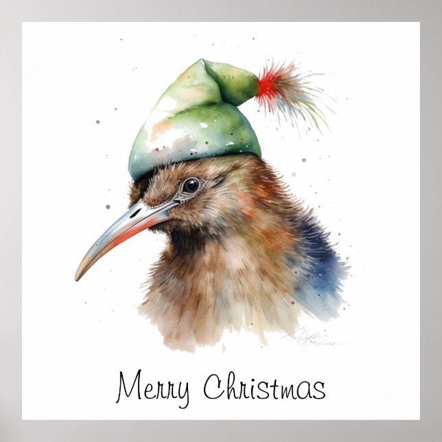 Cosy Christmas Kiwi, custom Poster (Front)