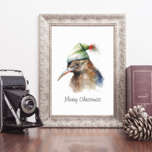 Cosy Christmas Kiwi, custom Poster