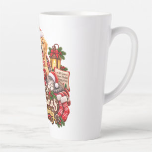 Cosy Christmas Morning Golden Retriever & Cat Hot Latte Mug