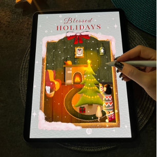 Cosy Christmas Night Holiday Card