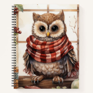 Cosy Christmas Owl Heartwarming Winter Cute Owl Notebook