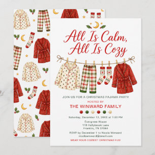 Cosy Christmas Pajama Party Invitation