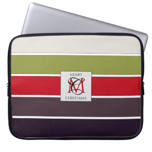 Cosy Christmas Pastel Colour Palette Monogram Laptop Sleeve