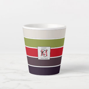 Cosy Christmas Pastel Colour Palette Monogram Latte Mug