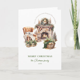 Cosy Christmas photo holiday Card