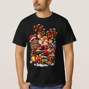 Cosy Christmas Reindeer – Cute Winter Holiday T-Shirt