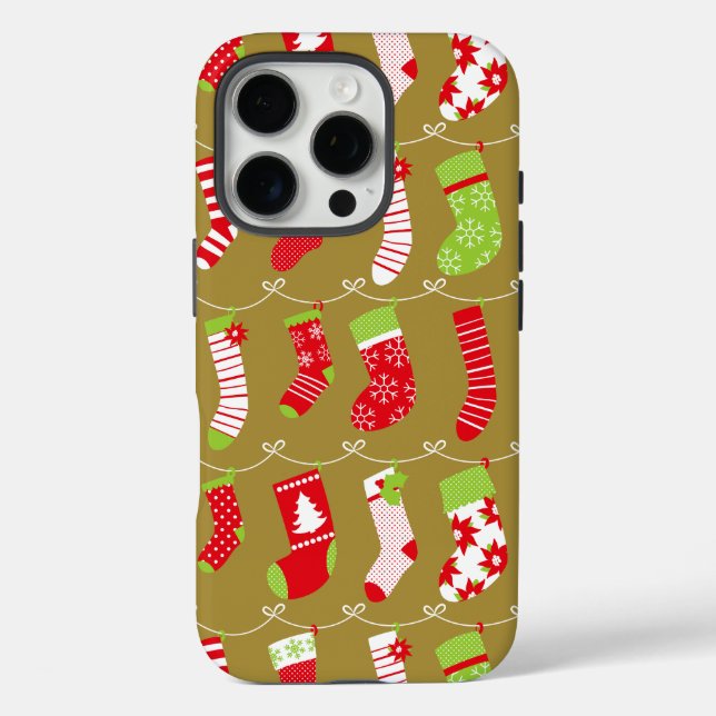 Cosy Christmas Retro Winter Socks Case-Mate iPhone Case (Back)
