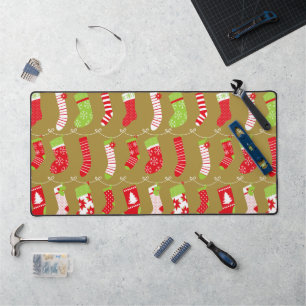 Cosy Christmas Retro Winter Socks Desk Mat