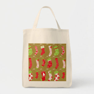 Cosy Christmas Retro Winter Socks Tote Bag