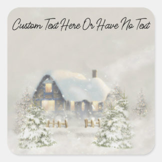 Cosy Christmas Rustic Woodland Forest Vibes Square Sticker