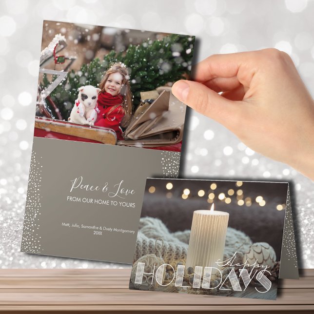 Cosy Christmas Scene Folded Photo Happy Holiday Card (Creator Uploaded)