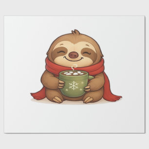 Cosy Christmas Sloth with Hot Chocolate � Cute Win Wrapping Paper