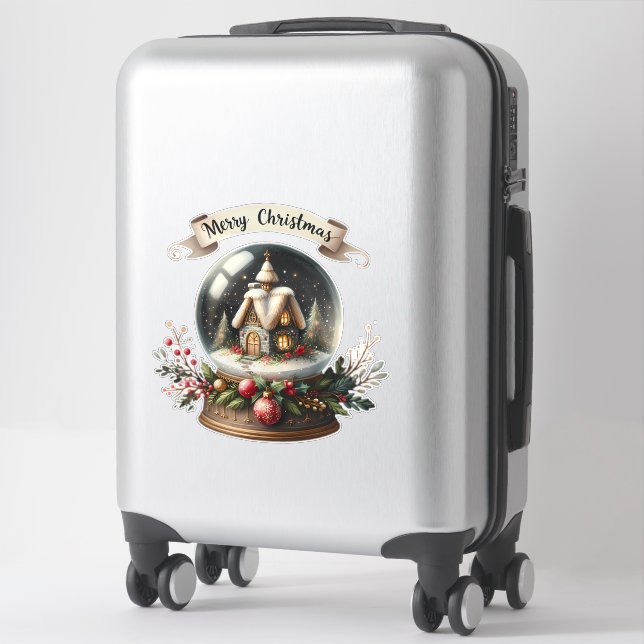 Cosy Christmas Snow Globe Cottage Scene (Suitcase)