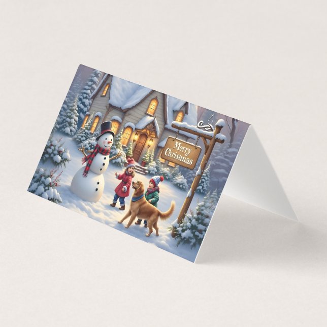 Cosy Christmas Snow Scene Art (Front)