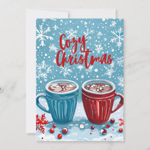 Cosy Christmas Snowflakes & Cocoa Holiday Card