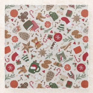 Cosy Christmas & Spice Glass Coaster
