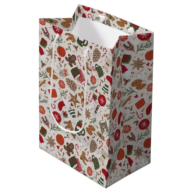 Cosy Christmas & Spice Medium Gift Bag (Front Angled)