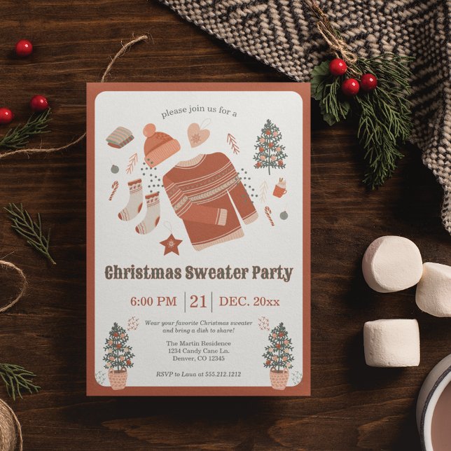 Cosy Christmas Sweater Party Invitation (Creator Uploaded)