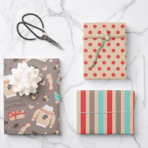 Cosy Christmas Sweaters & Gifts Holiday Wrapping Paper Sheet