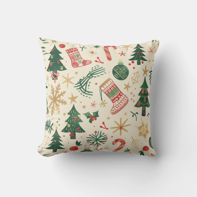 Cosy Christmas Throw Pillow – Add Festive Cheer (Front)