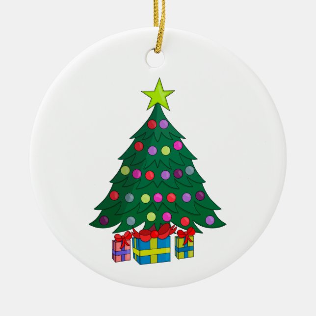 Cosy Christmas Tree Ceramic Ornament (Front)