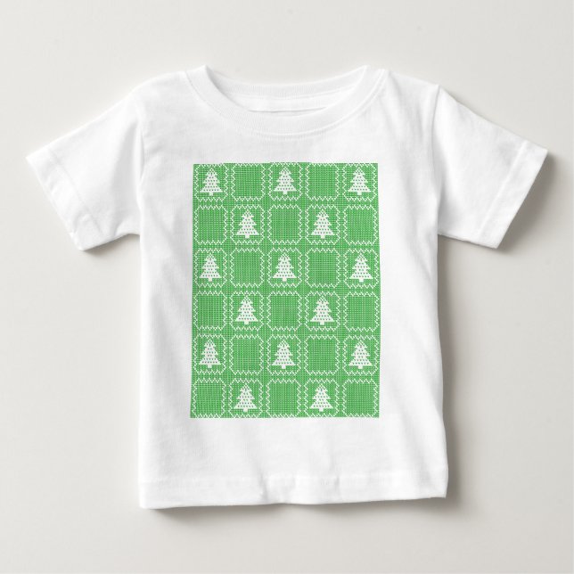 Cosy Christmas tree ugly sweater chequered pattern (Front)